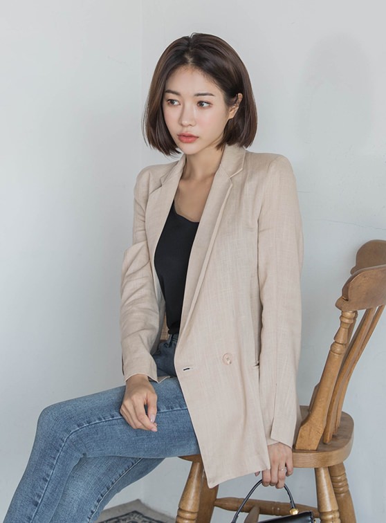 Sleeved Point Linen Jacket